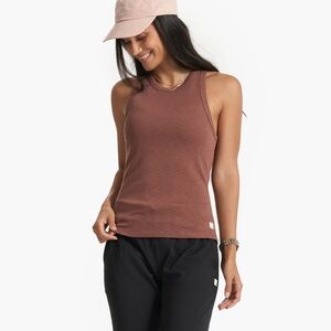 Vuori Hazelnut Sunset High Neck Fitted Tank Top